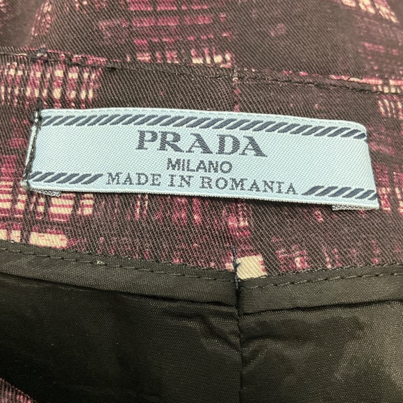 PRADA PURPLE PLAID TROUSERS - Picture 4 of 5